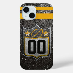 Coque Pour iPhone 15 Team USA Sports Black and Gold Pittsburgh Football