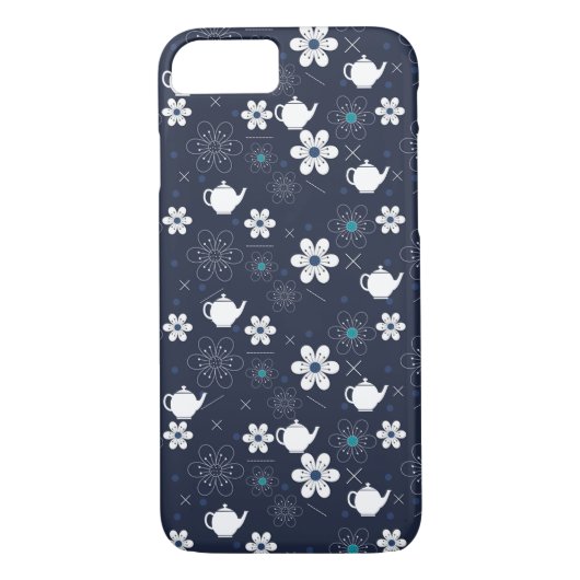 Coques Case-Mate iPhone Teapots et fleurs (Dos)