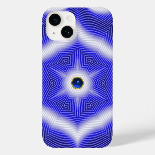 COQUES Case-Mate iPhone TECHNO BLUE STAR SAPPHIRE GEMSTONE (Verso)