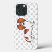 Coques Case-Mate iPhone Teckel à poil long pie rouge dessin animé & emprei (Verso)