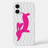 Coques Case-Mate iPhone Teckel + Chevron gris (Verso)