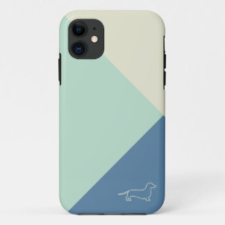 Coque iPhone 11 teckel géométrique minimal