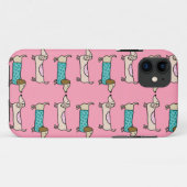Coques Case-Mate iPhone Teckels dans l'amour rose (Dos (Horizontal))