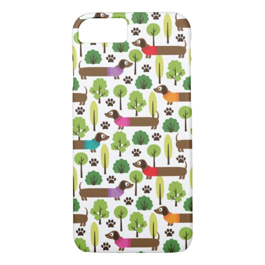 Coques Case-Mate iPhone Teckels sur une promenade en parc (Dos)