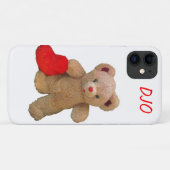 Coques Case-Mate iPhone Teddy Bear et Big Red Heart (Dos (Horizontal))
