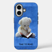 Coques Case-Mate iPhone Teddy Bear Time to Read Blue Stuffed Animal, (Verso)