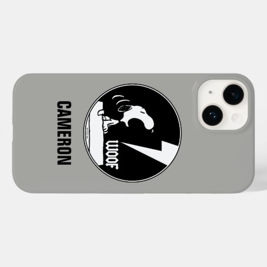 Coques Case-Mate iPhone Tee - shirt | Snoopy Howling | Ajouter Votre Nom (Verso (horizontal))