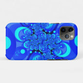 Coques Case-Mate iPhone Teintes bleues, initiales d'art fractal abstrait m (Dos (Horizontal))