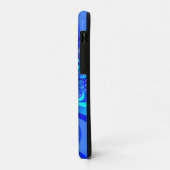 Coques Case-Mate iPhone Teintes bleues, initiales d'art fractal abstrait m (Dos/Gauche)