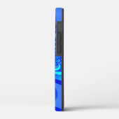 Coques Case-Mate iPhone Teintes bleues, initiales d'art fractal abstrait m (Verso / Gauche)