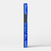 Coques Case-Mate iPhone Teintes bleues, initiales d'art fractal abstrait m (Verso / Droite)