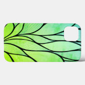 Coques Case-Mate iPhone Teintes vertes vives motif de feuilles créatives  (Verso (horizontal))