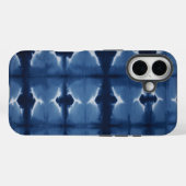 Coques Case-Mate iPhone Teinture à cravate bleu Shibori (Verso (horizontal))