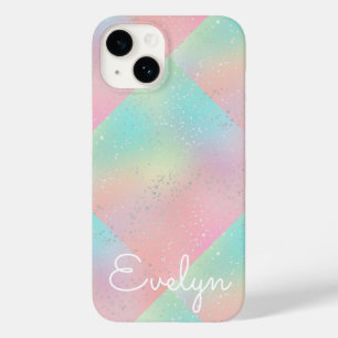 Coque Pour iPhone 14 Teinture à cravate pivotante pastel mignon rose tu