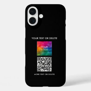 Coques iPhone 16 Plus Téléchargez votre propre logo d'entreprise QR Code