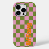 Coques Case-Mate iPhone Téléphone À damiers rose (Verso)