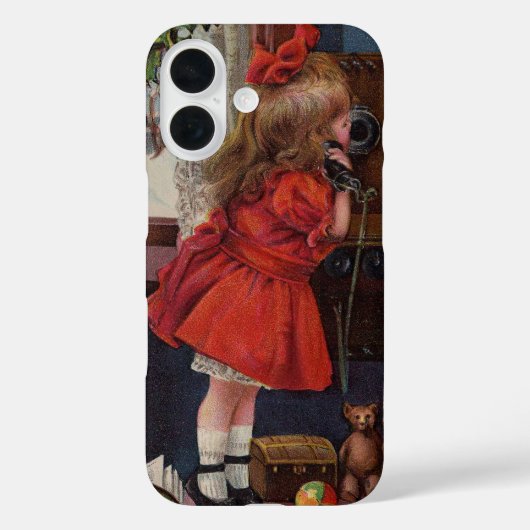 Coques Case-Mate iPhone Téléphone Antique de Petite Fille de Noël (Verso)