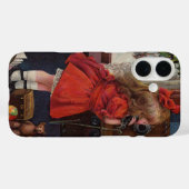 Coques Case-Mate iPhone Téléphone Antique de Petite Fille de Noël (Verso (horizontal))