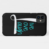 Coques Case-Mate iPhone Téléphone, blanc et Aqua vivants de rire d'amour (Dos (Horizontal))