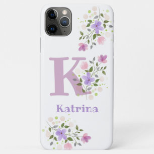 Case-Mate iPhone Case Téléphone Boîtier Initial Plus Nom & Fleurs Design