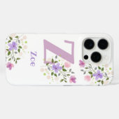 Coques Case-Mate iPhone Téléphone Boîtier Initial Plus Nom & Fleurs Design (Verso (horizontal))