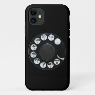 Coque iPhone 11 Téléphone Rotary Noir Rétro