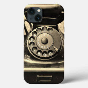 Case-Mate iPhone Case Téléphone rotatif vintage noir et iPhone sépia