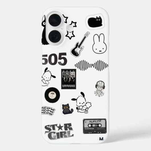 Coques Case-Mate iPhone téléphone y2k noir et blanc (Verso)