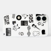 Coques Case-Mate iPhone téléphone y2k noir et blanc (Verso (horizontal))