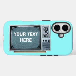 Coques iPhone 16 Télévision vintage avec écran statique