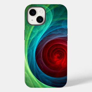 Coque Pour iPhone 14 Tempête rouge Floral Art moderne Abstrait Motif co