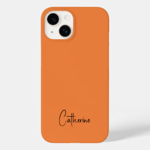 Coque Pour iPhone 14 Tendance Couleur frais Tangerine minimaliste