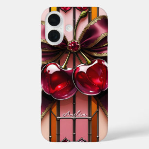 Coques iPhone 16 Tendance & Girly Bow Tirage Tiré Cerise