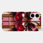Coques Case-Mate iPhone Tendance & Girly Bow Tirage Tiré Cerise (Verso (horizontal))