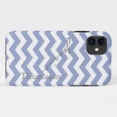 Coques Case-Mate iPhone Tendance, motif zigzag chevron bleu clair classiqu (Dos (Horizontal))