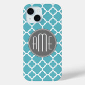 Coques Case-Mate iPhone Tendance Quatrefoil Motif Custom Triple Monogramme (Verso)