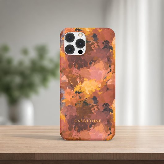 Coques Case-Mate iPhone Tendance Terracotta Abstrait Motif Monogramme