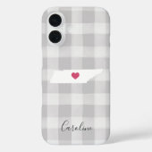 Coques Case-Mate iPhone Tennessee State Silhouette Rustique Gris Plaid (Verso)