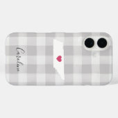 Coques Case-Mate iPhone Tennessee State Silhouette Rustique Gris Plaid (Verso (horizontal))