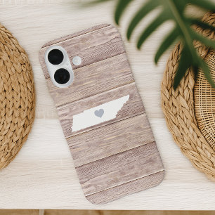 Coques iPhone 16 Tennessee State Silhouette Rustique Look bois
