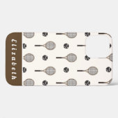 Coques Case-Mate iPhone Tennis Soft Rose & Brown Nom personnalisé Fille Sp (Verso (horizontal))