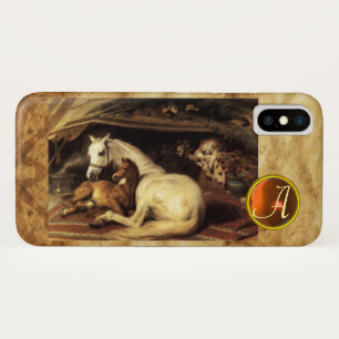 Coques Pour iPhone TENTE ARABE AVEC HORSE Orange Agate Gem Monogram