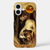 Coques Case-Mate iPhone TENTE ARABE AVEC HORSE Orange Agate Gem Monogram (Verso)
