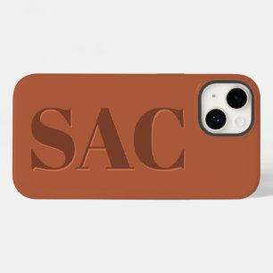 Coque Pour iPhone 14 Teracotta moderne initial minimaliste contemporain