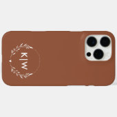 Coques Case-Mate iPhone Terracotta et blanc | Monogramme des initiales mod (Verso (horizontal))