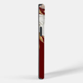 Coques Case-Mate iPhone Terracotta Florals Monogramme Nom initial Bourgogn (Verso / Droite)