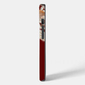 Coques Case-Mate iPhone Terracotta Florals Monogramme Nom initial Bourgogn (Verso / Gauche)