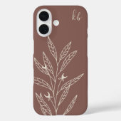 Coques Case-Mate iPhone Terracotta foncée | Monogramme botanique mystique (Verso)