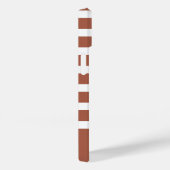 Coques Case-Mate iPhone Terracotta moderne et bande blanche avec Monogramm (Verso / Droite)