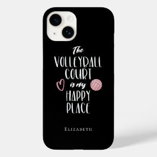 Coque Pour iPhone 14 terrain de volley-ball personnalisé est mon endroi